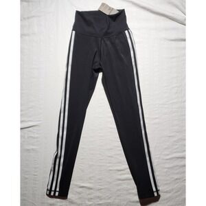 Adidas Pants Womens XS High Rise  Black White Striped Joggers Elastic Waist NWT